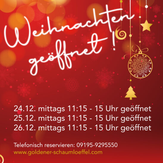 Weihnachten geöffnet!